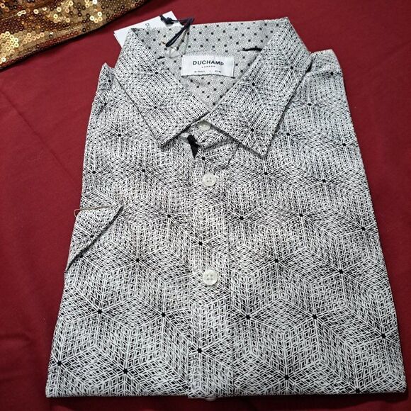 NWT Duchamp Short Sleeve Button Up Shirt - Picture 1 of 6